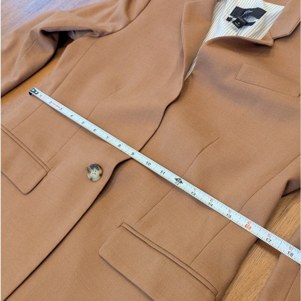J.Crew Regent Wool Flannel Blazer Jacket B0323 Womens 4 Camel Single-breasted - Picture 9 of 13